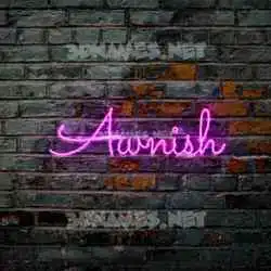 awnish in Pink Neon style - 3D name wallpaper