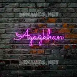 ayazkhan in Pink Neon style - 3D name wallpaper