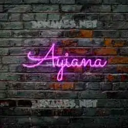 ayiana in Pink Neon style - 3D name wallpaper