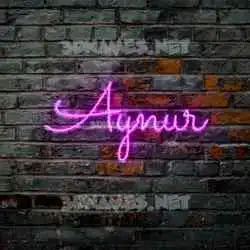aynur in Pink Neon style - 3D name wallpaper