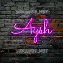 aysh in Pink Neon style - 3D name wallpaper