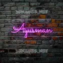 ayusman in Pink Neon style - 3D name wallpaper