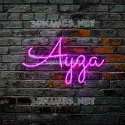 ayza in Pink Neon style - 3D name wallpaper