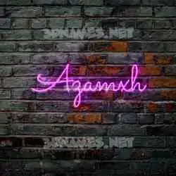 azamxh in Pink Neon style - 3D name wallpaper
