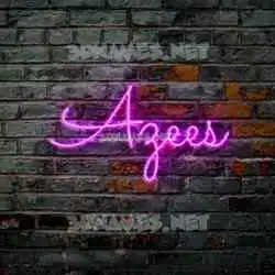 azees in Pink Neon style - 3D name wallpaper