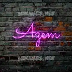 azem in Pink Neon style - 3D name wallpaper
