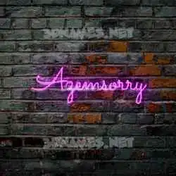 azemsorry in Pink Neon style - 3D name wallpaper