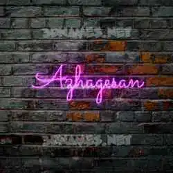 azhagesan in Pink Neon style - 3D name wallpaper