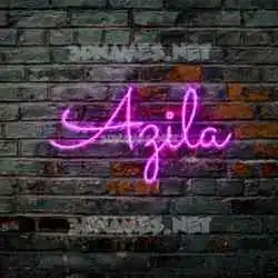 azila in Pink Neon style - 3D name wallpaper
