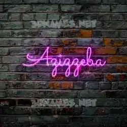 azizzeba in Pink Neon style - 3D name wallpaper