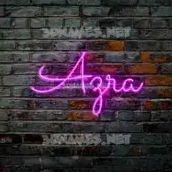 azra in Pink Neon style - 3D name wallpaper