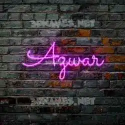 azwar in Pink Neon style - 3D name wallpaper
