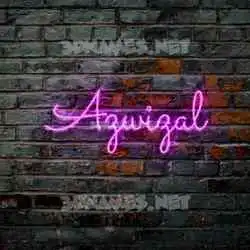 azwizal in Pink Neon style - 3D name wallpaper