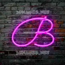 b in Pink Neon style - 3D name wallpaper