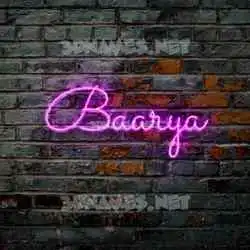 baarya in Pink Neon style - 3D name wallpaper