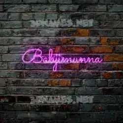 babjimunna in Pink Neon style - 3D name wallpaper