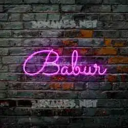 babur in Pink Neon style - 3D name wallpaper