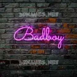 badboy in Pink Neon style - 3D name wallpaper