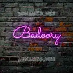 badoory in Pink Neon style - 3D name wallpaper