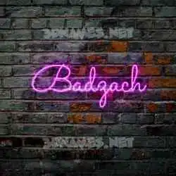 badzach in Pink Neon style - 3D name wallpaper