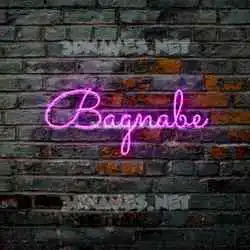 bagnabe in Pink Neon style - 3D name wallpaper