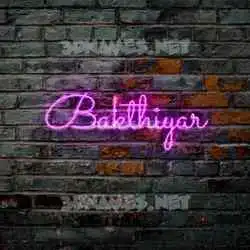 bakthiyar in Pink Neon style - 3D name wallpaper