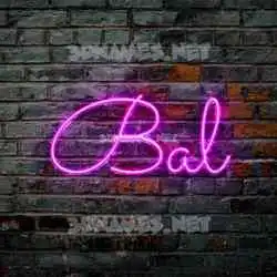 bal in Pink Neon style - 3D name wallpaper