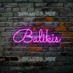 balikis in Pink Neon style - 3D name wallpaper