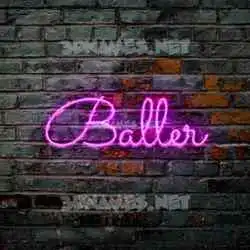 baller in Pink Neon style - 3D name wallpaper