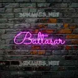 baltasar in Pink Neon style - 3D name wallpaper