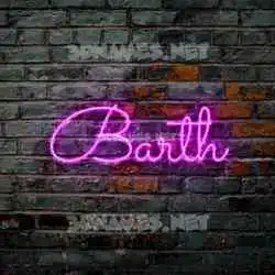 barth in Pink Neon style - 3D name wallpaper