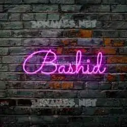 bashid in Pink Neon style - 3D name wallpaper