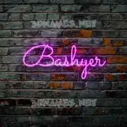 bashyer in Pink Neon style - 3D name wallpaper