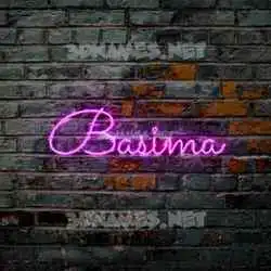 basima in Pink Neon style - 3D name wallpaper