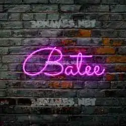 batee in Pink Neon style - 3D name wallpaper