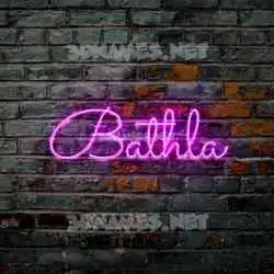 bathla in Pink Neon style - 3D name wallpaper