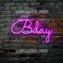 bday in Pink Neon style - 3D name wallpaper