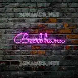 beerbhanu in Pink Neon style - 3D name wallpaper