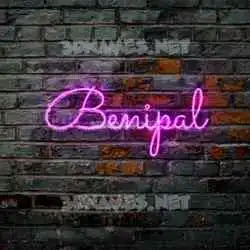 benipal in Pink Neon style - 3D name wallpaper