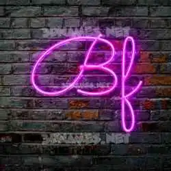 bf in Pink Neon style - 3D name wallpaper