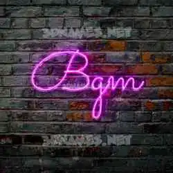 bgm in Pink Neon style - 3D name wallpaper