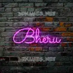 bheru in Pink Neon style - 3D name wallpaper