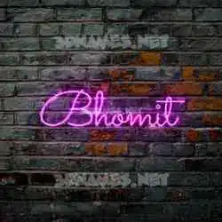 bhomit in Pink Neon style - 3D name wallpaper