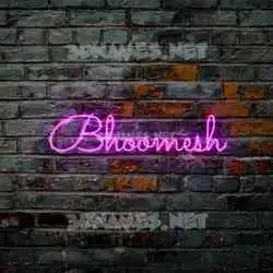 bhoomesh in Pink Neon style - 3D name wallpaper