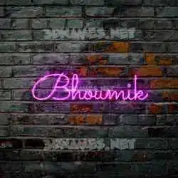 bhoumik in Pink Neon style - 3D name wallpaper
