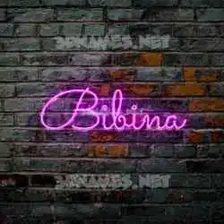 bibina in Pink Neon style - 3D name wallpaper