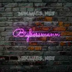 bigbossmann in Pink Neon style - 3D name wallpaper