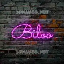 biloo in Pink Neon style - 3D name wallpaper
