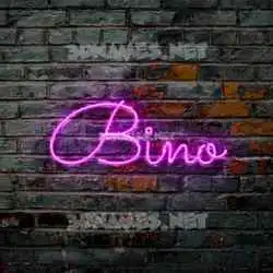 bino in Pink Neon style - 3D name wallpaper
