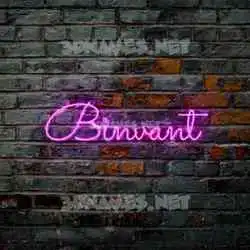 binvant in Pink Neon style - 3D name wallpaper